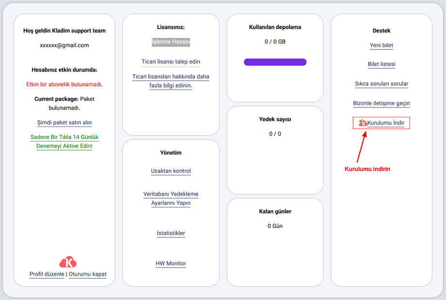 Kladim kurulumu indir ve kur