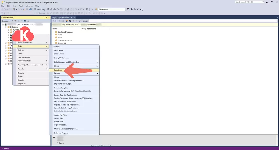 Yedekleme Seçeneğini Açın